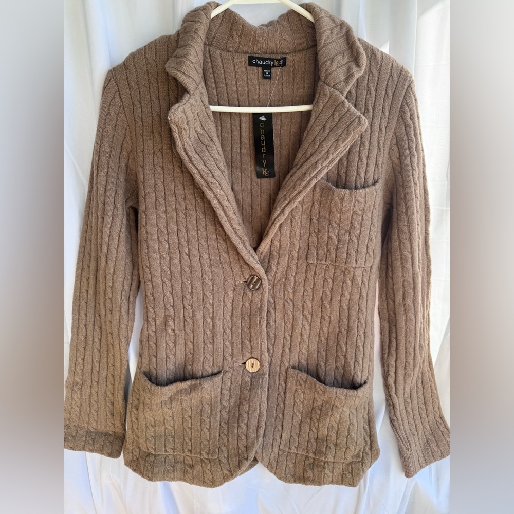 Chaudry KC Cardigan Taupe Size Small‎ NWT